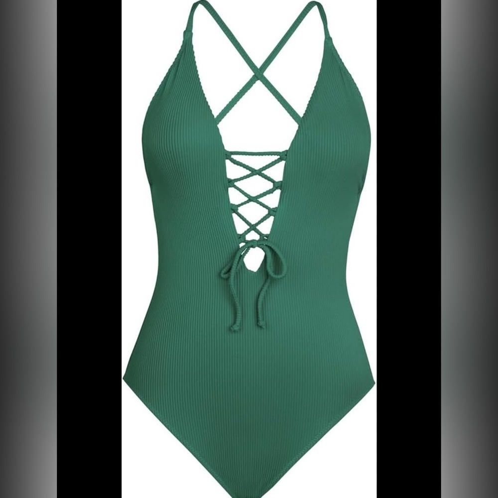 Cupshe New With Tags Green Strappy Swimsuit Size Large